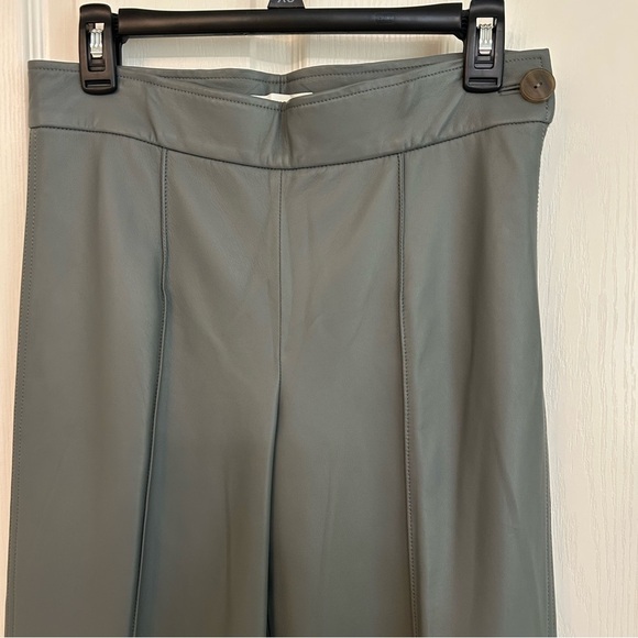 Vince Lamb Leather Wide Leg Crop Pants in Sea Stone Size 4 - Picture 8 of 15